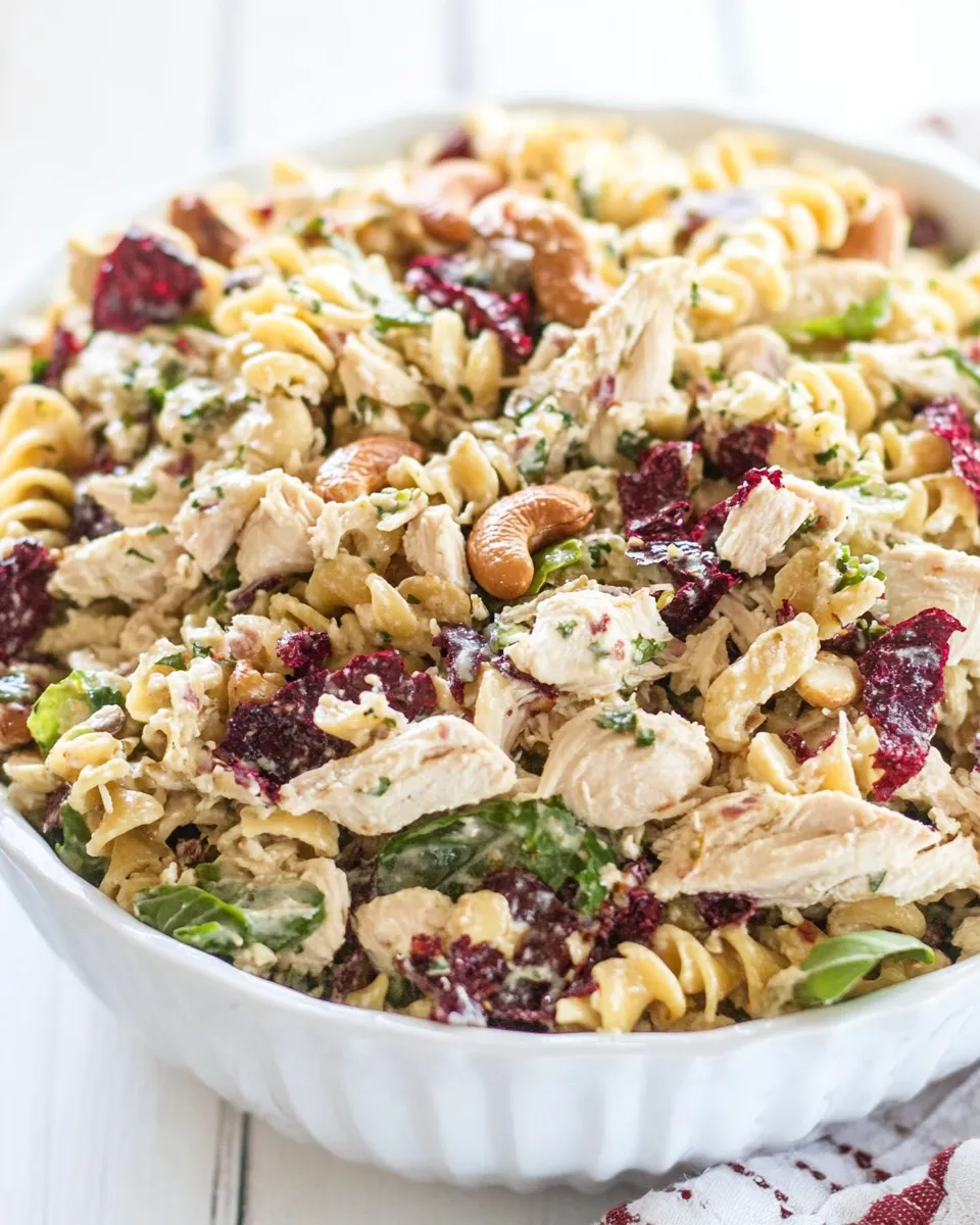 Homemade Cashew Chicken Rotini Salad photo