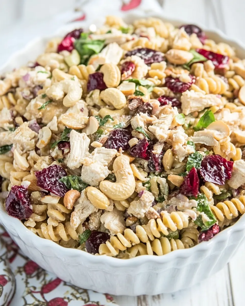 Easy Cashew Chicken Rotini Salad recipe photo