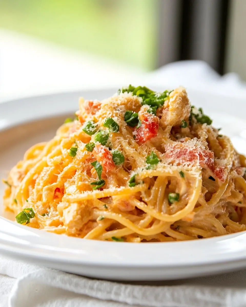 Easy Cheesy Chicken Spaghetti with Rotel recipe photo