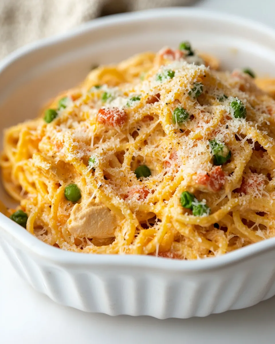 Delicious Cheesy Chicken Spaghetti with Rotel dish photo