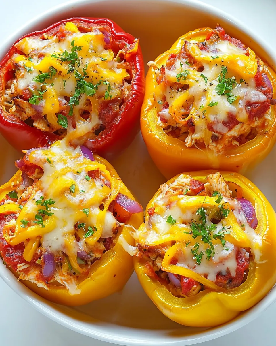Delicious Chicken-Stuffed Peppers food shot