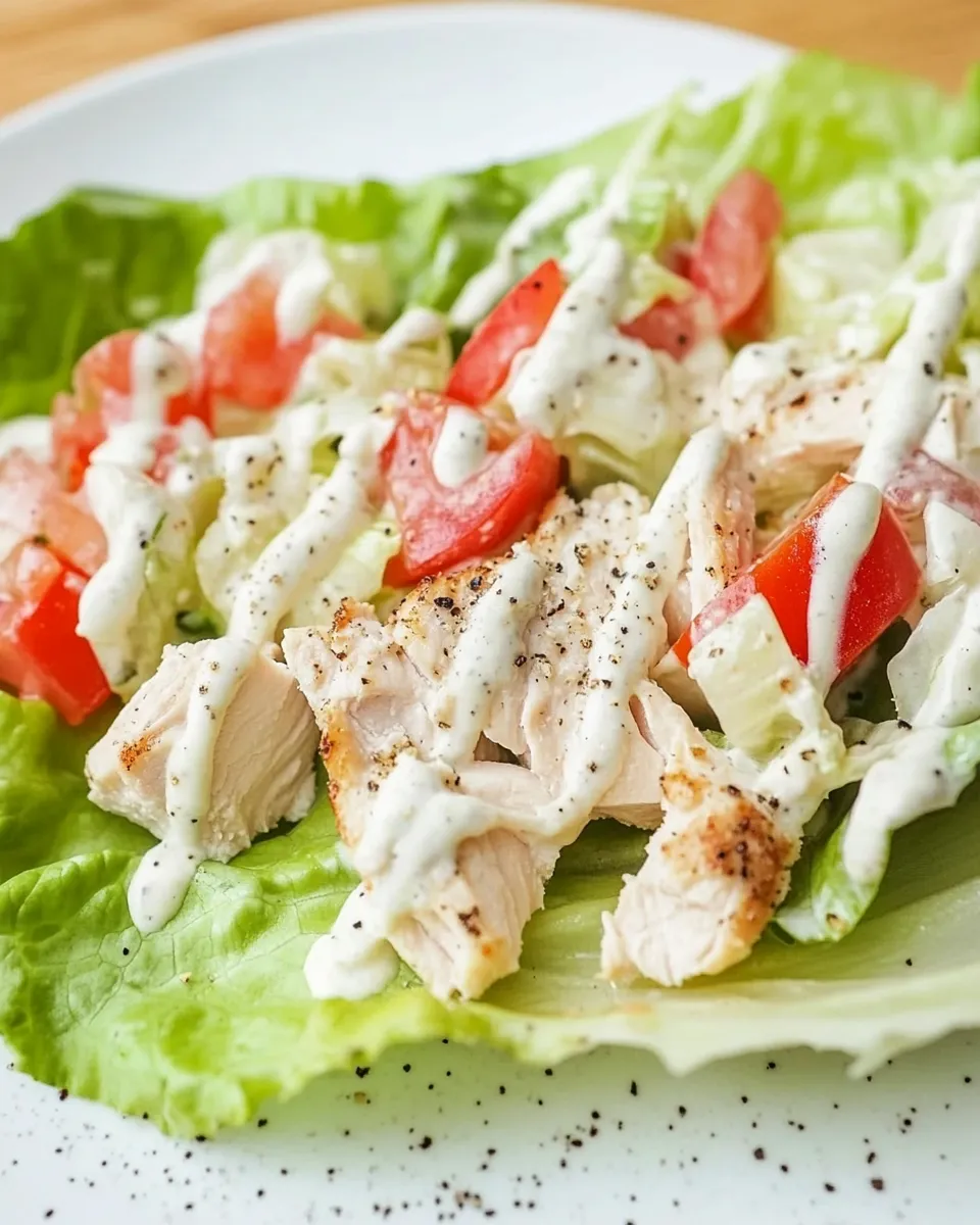 Delicious Chicken Caesar Lettuce Cups shot