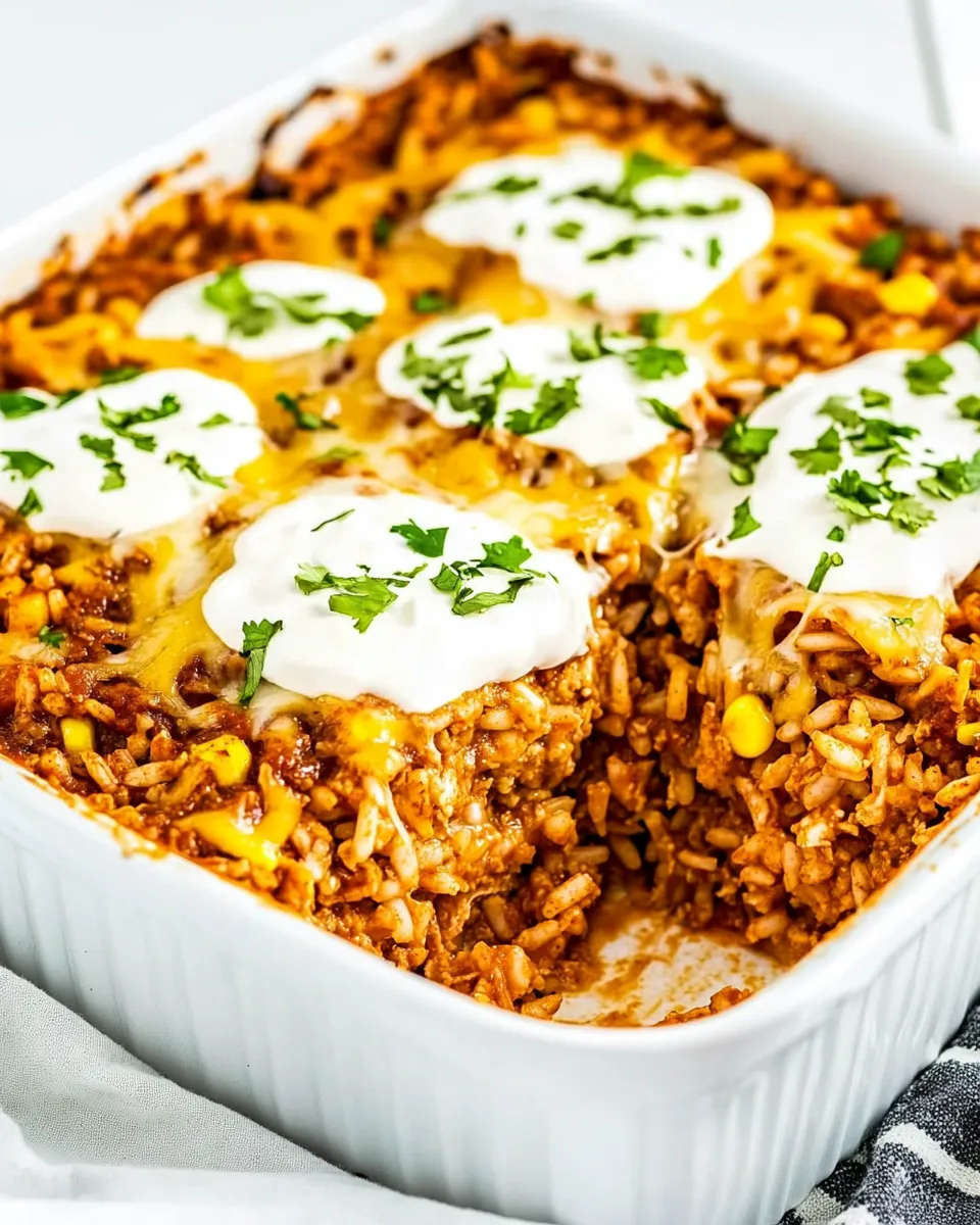 Easy Chicken Enchilada Rice Casserole picture