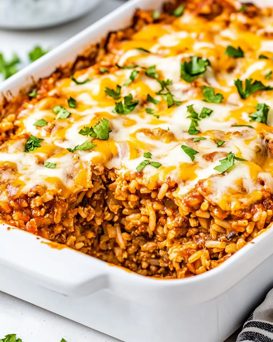Delicious Chicken Enchilada Rice Casserole shot