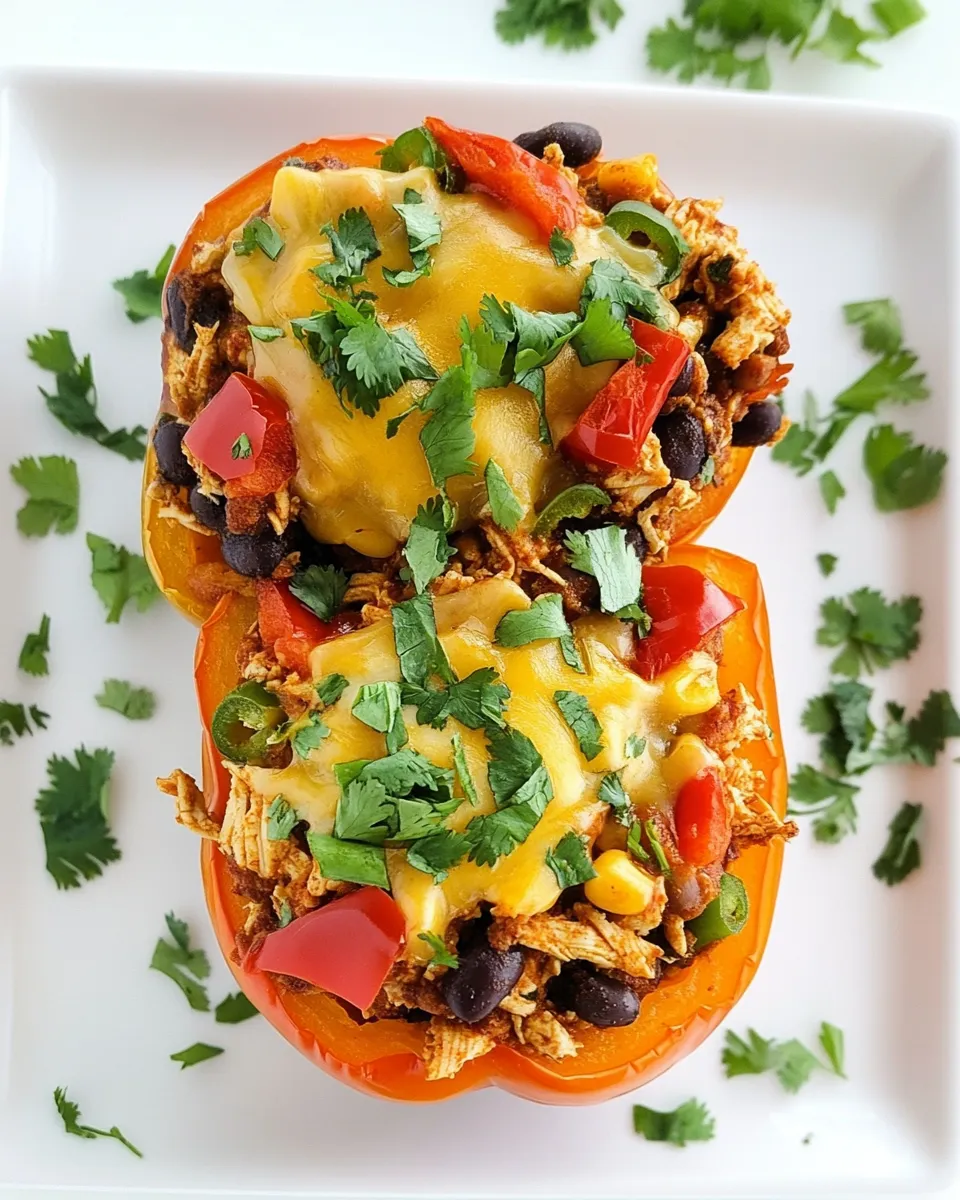 Classic Chicken Enchilada Stuffed Peppers recipe photo