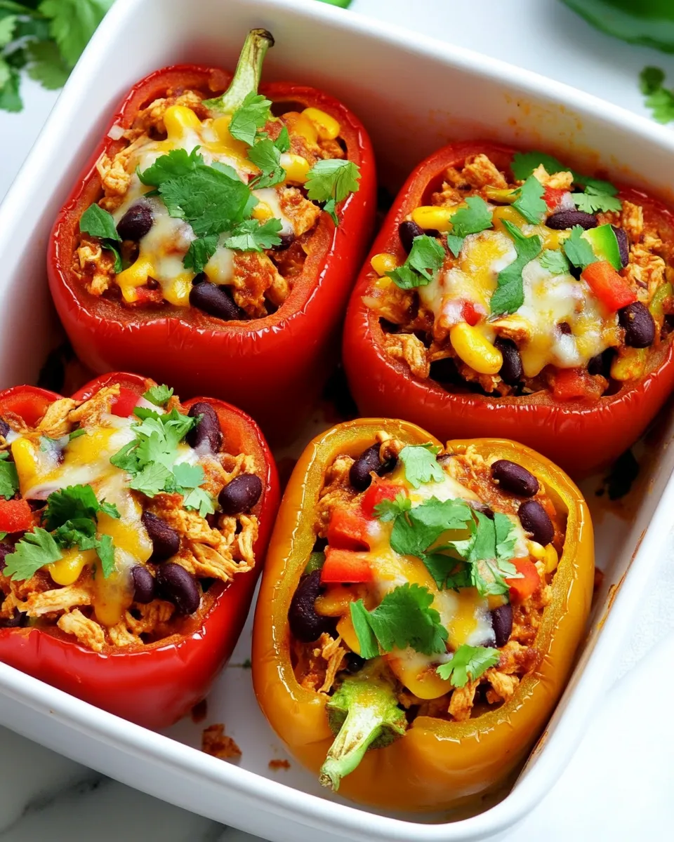 Delicious Chicken Enchilada Stuffed Peppers dish photo