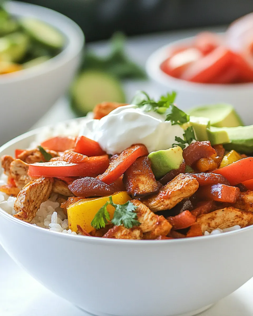 Classic Chicken Fajita Rice Bowl image