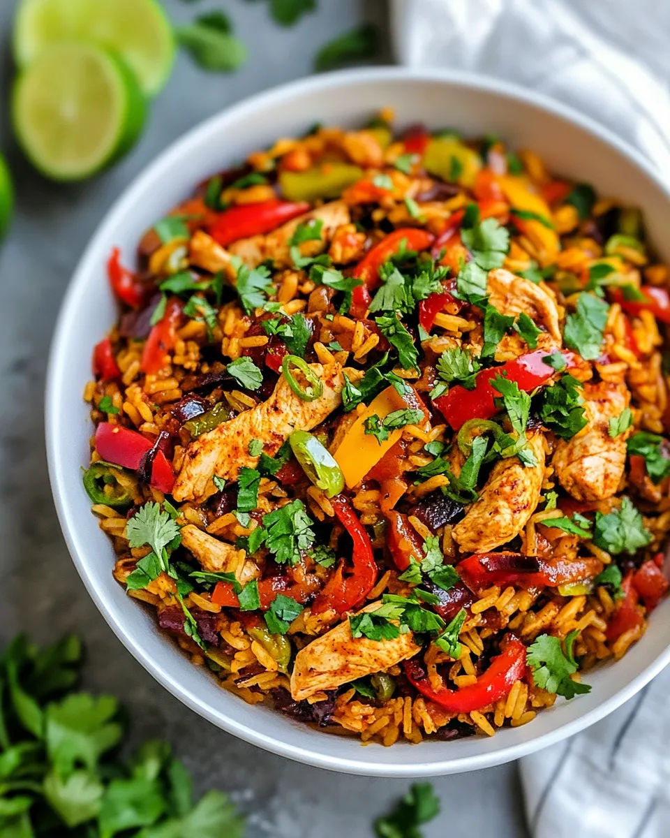 Homemade Chicken Fajita Rice Bowl (One Pan) photo