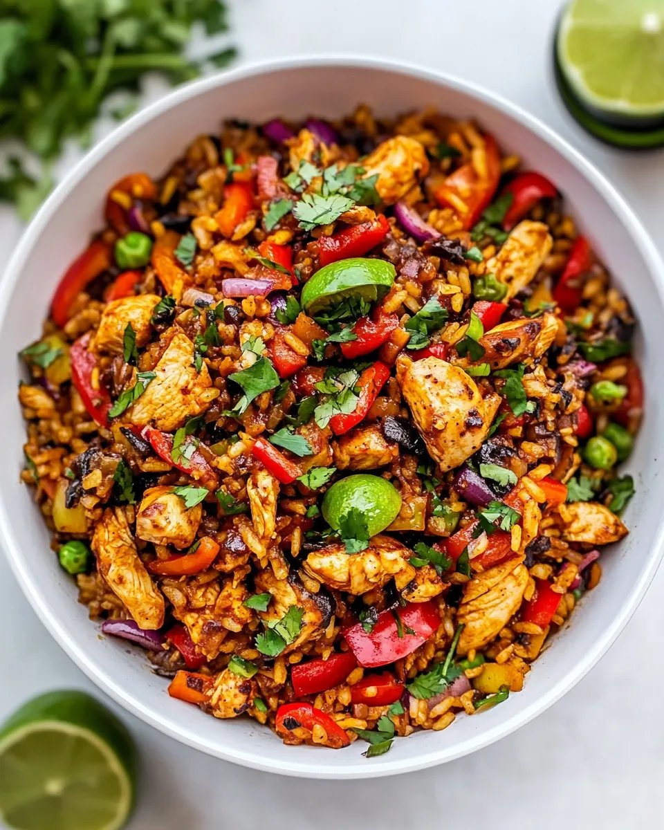 Classic Chicken Fajita Rice Bowl (One Pan) image