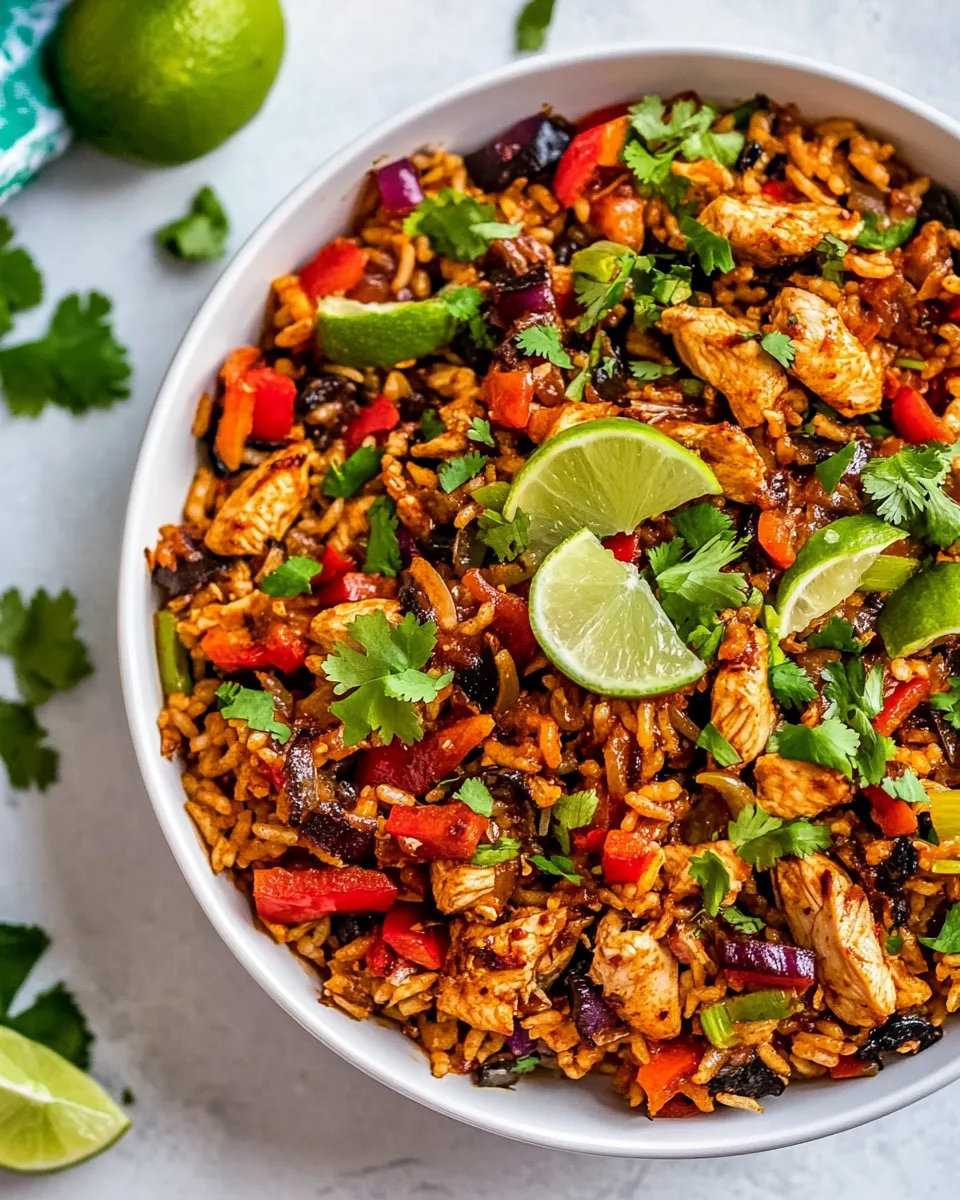 Easy Chicken Fajita Rice Bowl (One Pan) recipe image