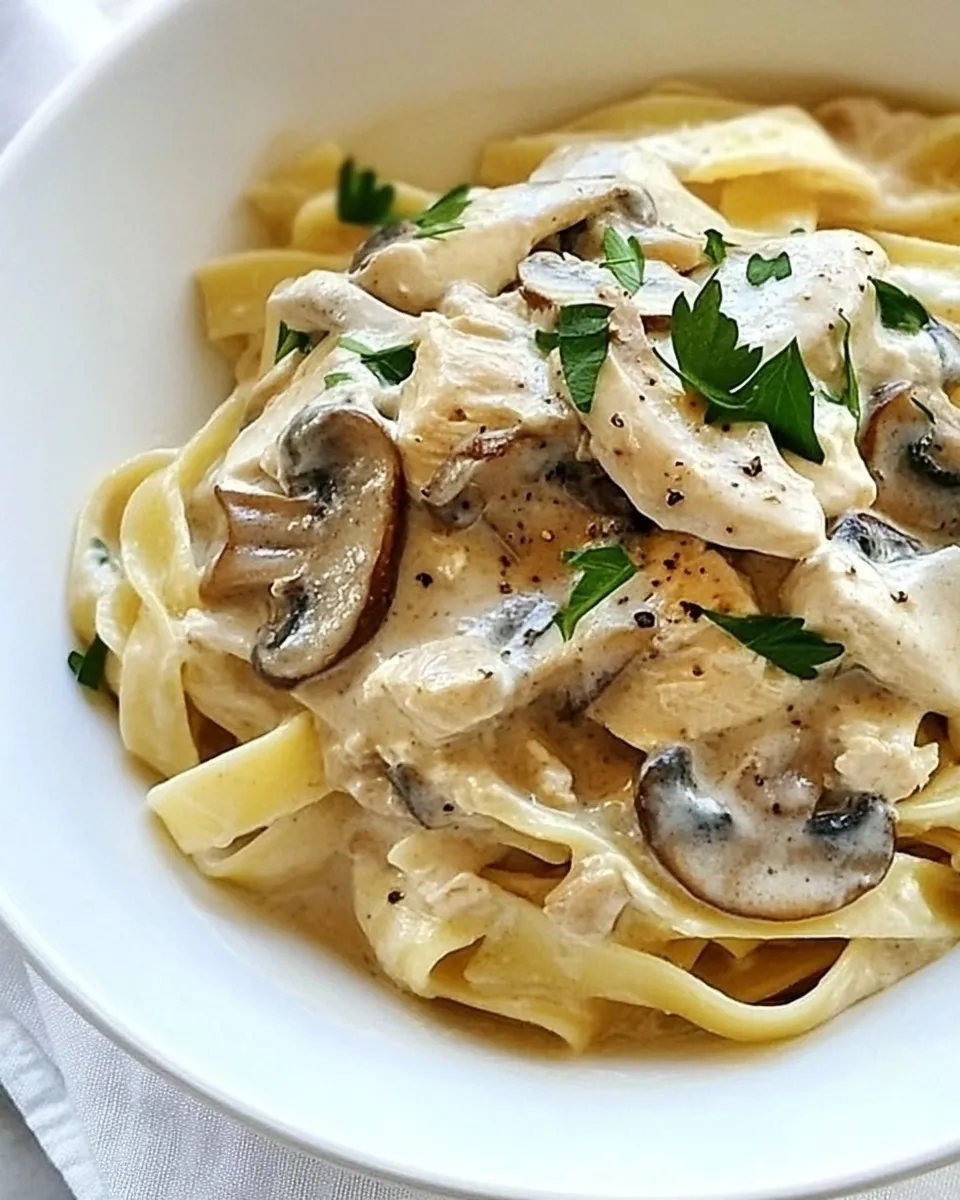 Classic Chicken Mushroom Fettuccine image