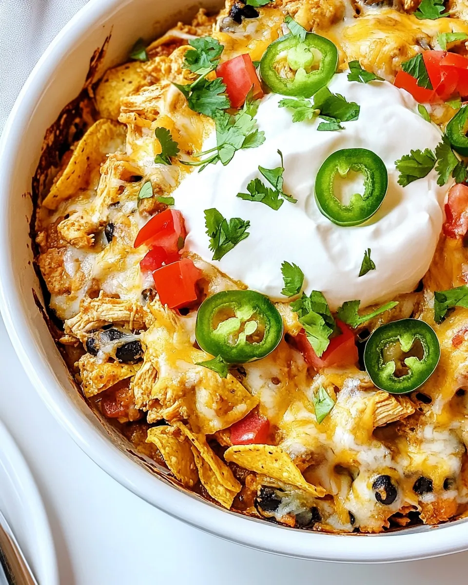 Delicious Chicken Nacho Casserole plate image