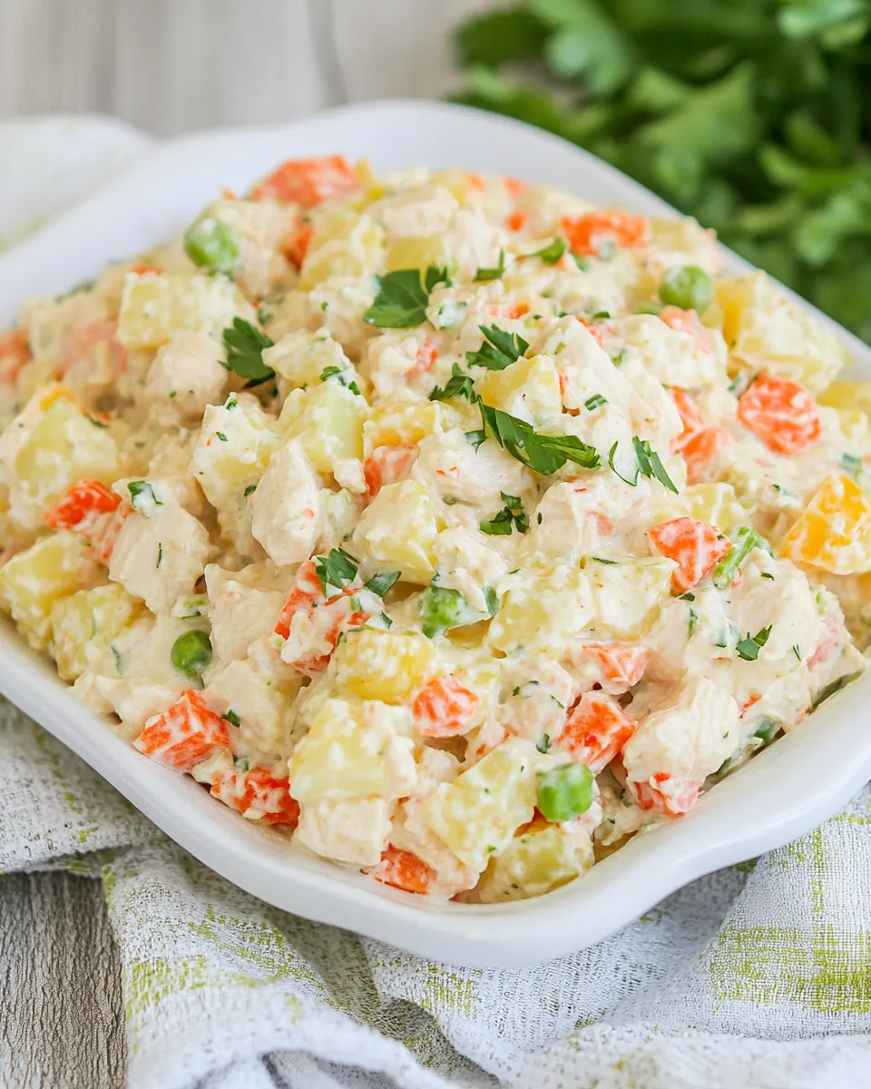 Classic Chicken Olivye (Chicken Potato Salad) recipe photo