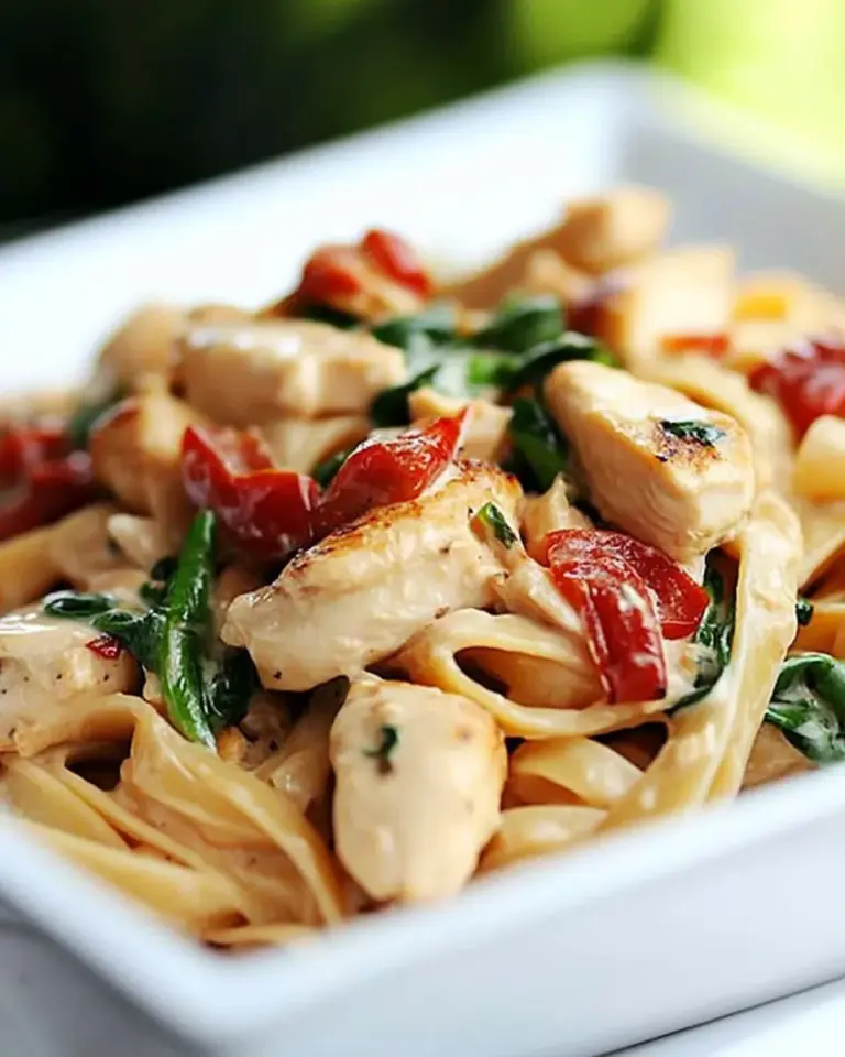 homemade Chicken Pasta with Roasted Red Pepper Cream Sauce Recipe photo