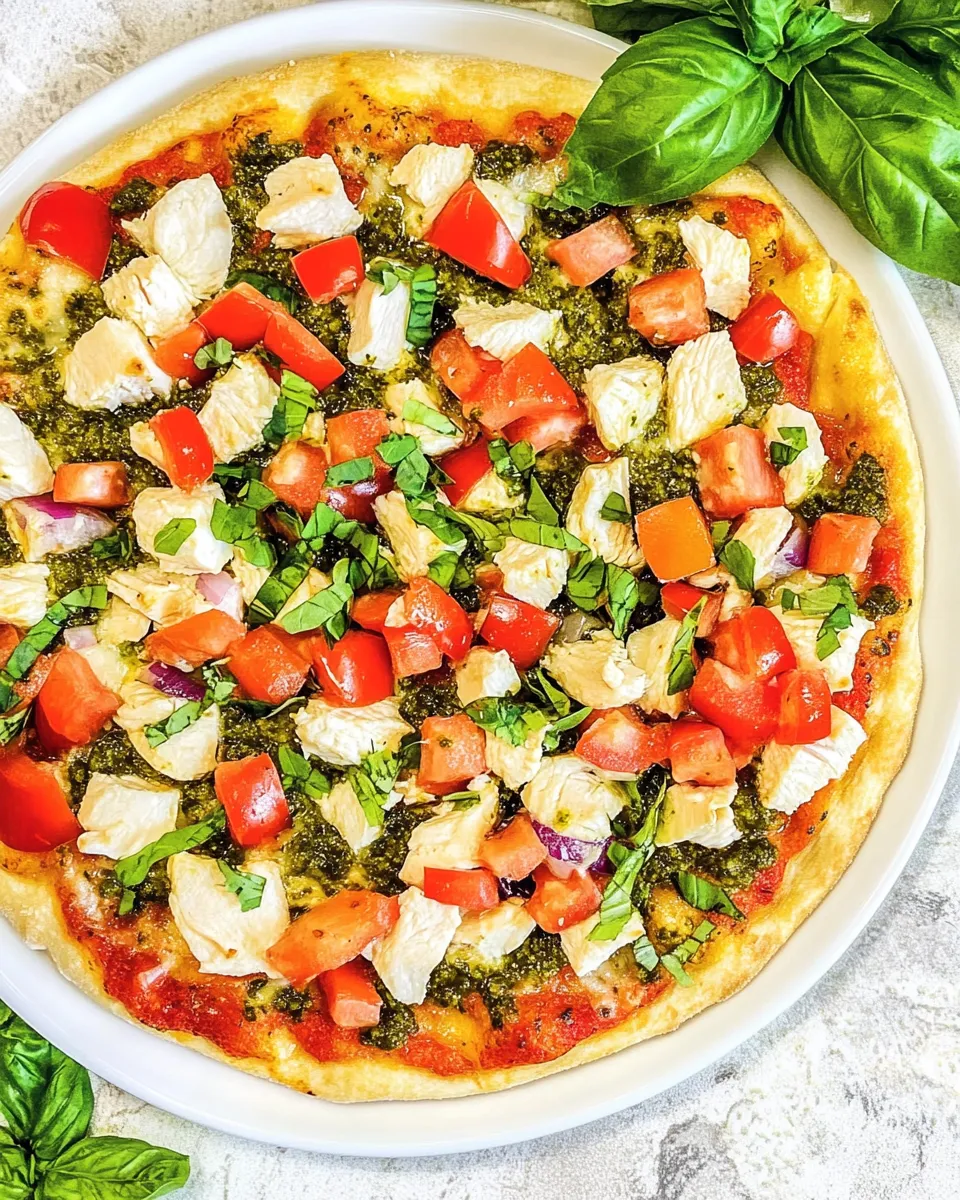 Homemade Chicken Pesto Pizza photo