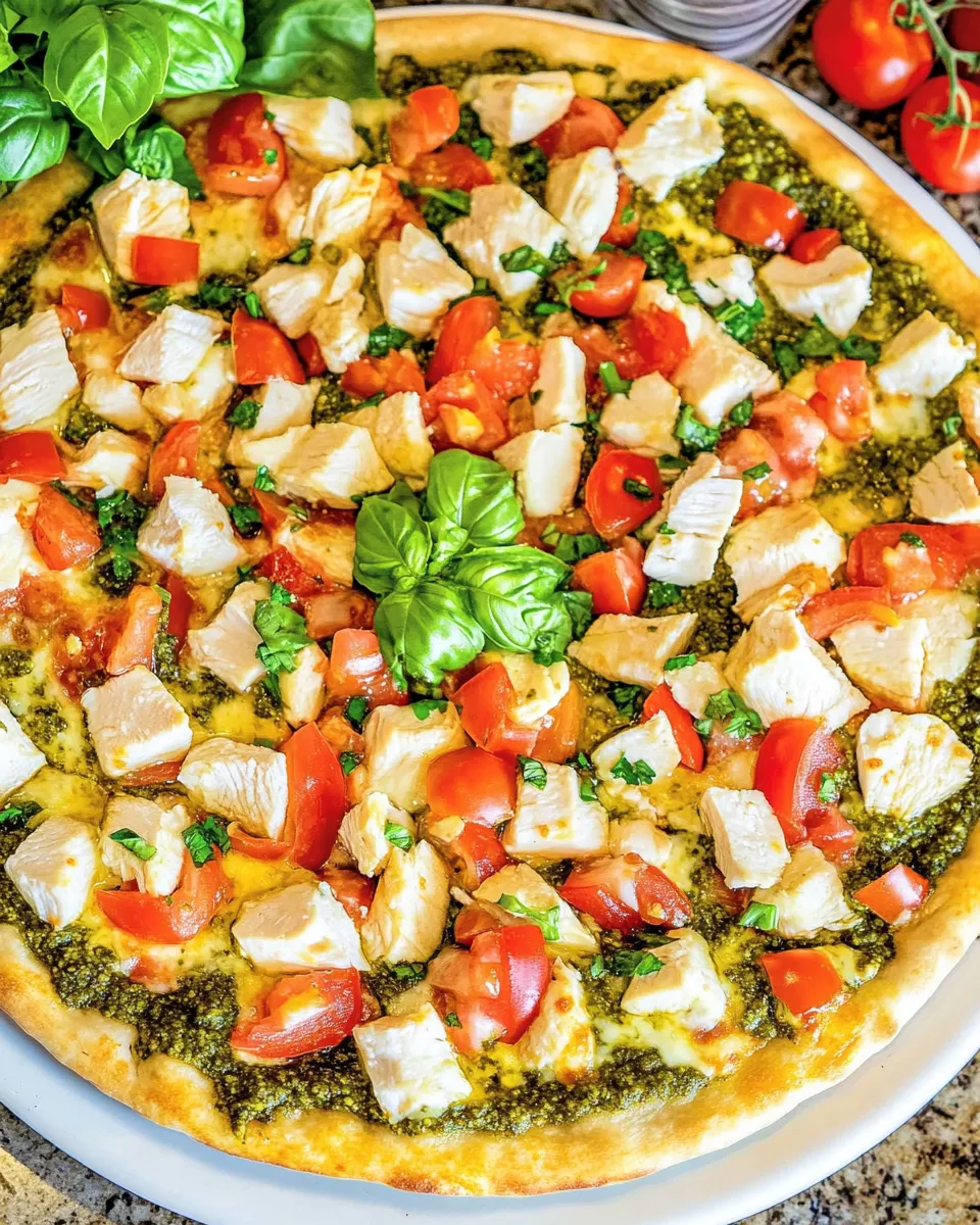 Easy Chicken Pesto Pizza recipe photo