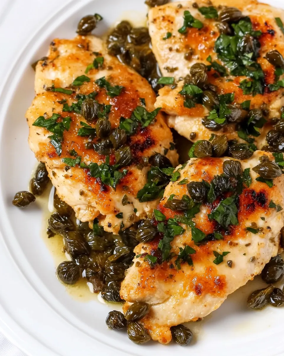 Delicious Chicken Piccata with Fried Capers dish photo