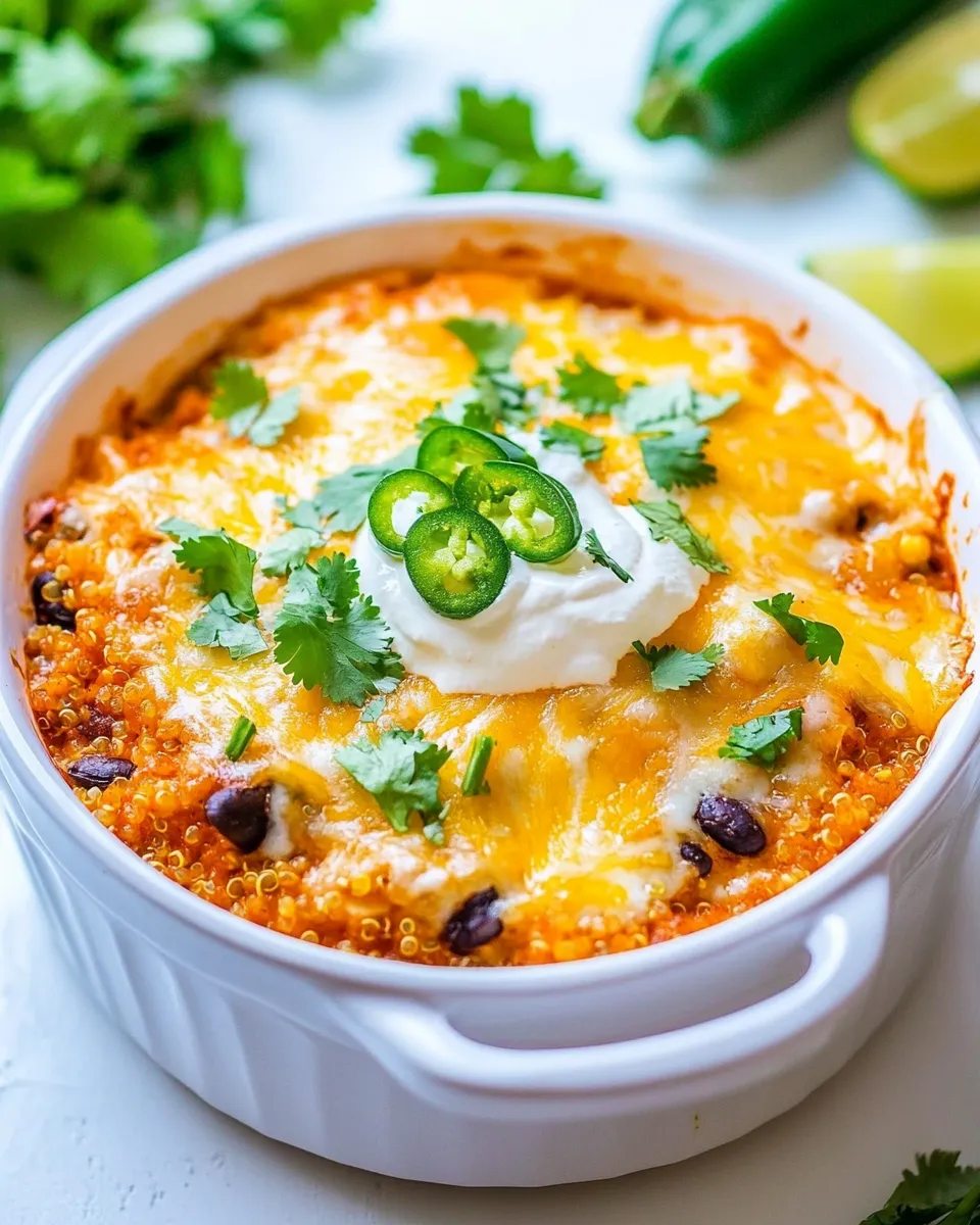 Delicious Chicken Quinoa Enchilada Casserole dish photo