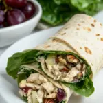 Homemade Chicken Salad Wrap with Apples, Grapes, and Spicy Pecans photo