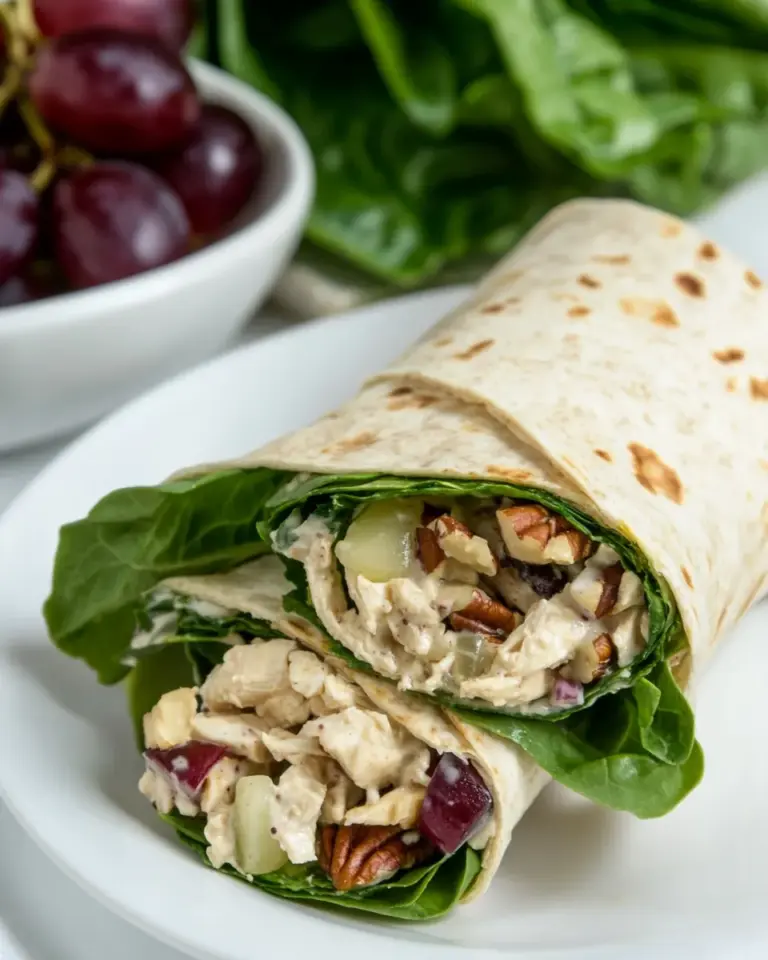 Homemade Chicken Salad Wrap with Apples, Grapes, and Spicy Pecans photo