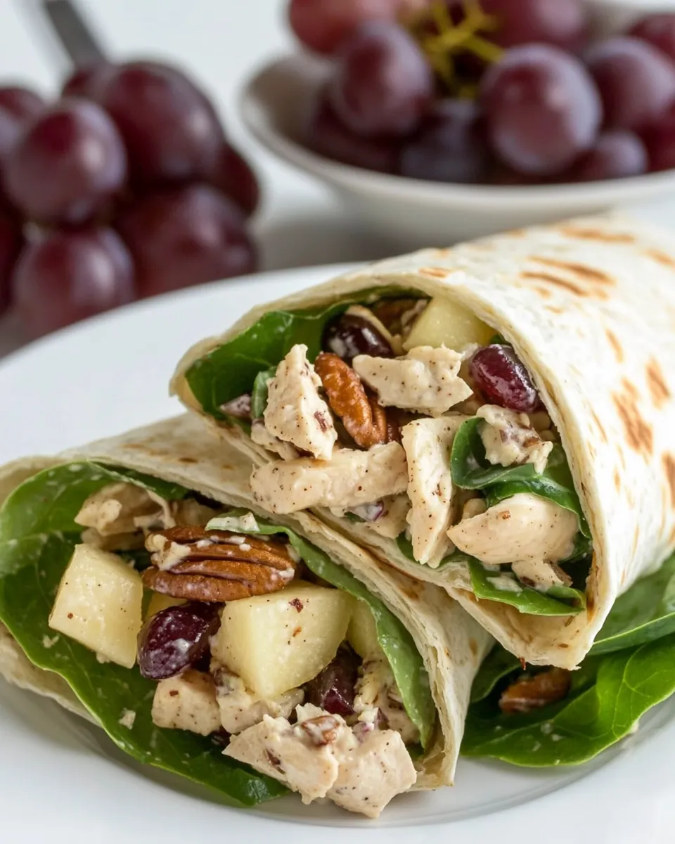 Easy Chicken Salad Wrap with Apples, Grapes, and Spicy Pecans recipe photo