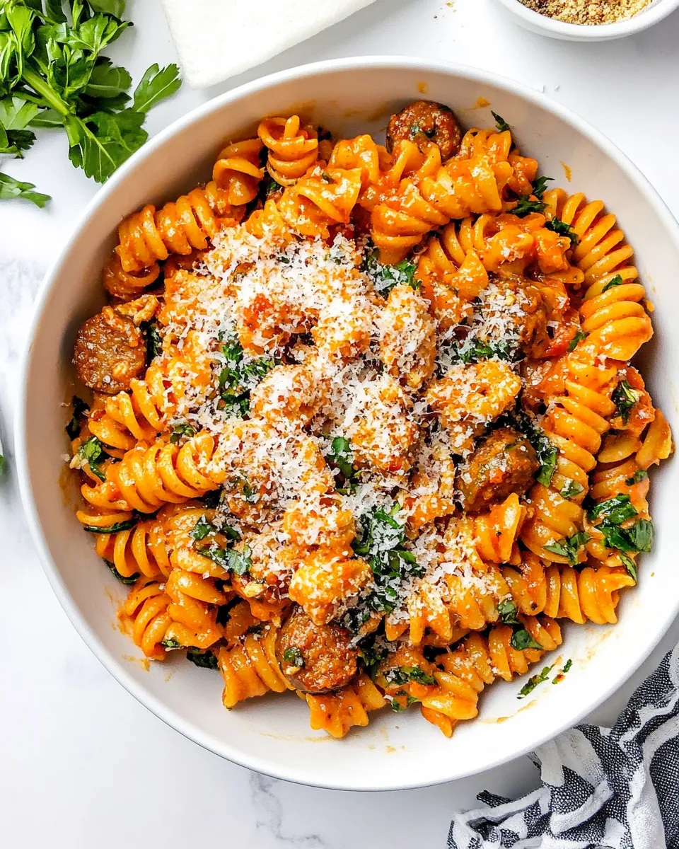 Delicious Chicken Sausage Pasta shot