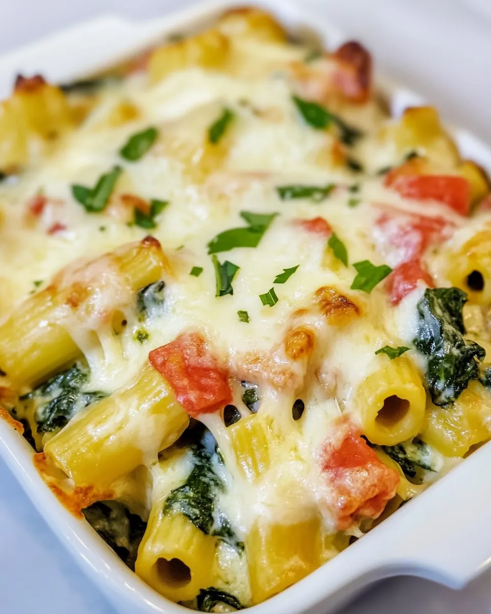Delicious Chicken Spinach Rigatoni plate image