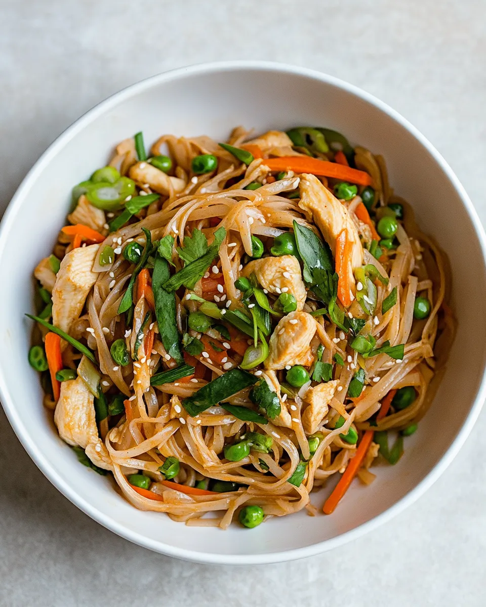 classic Chicken Stir Fry with Rice Noodles image