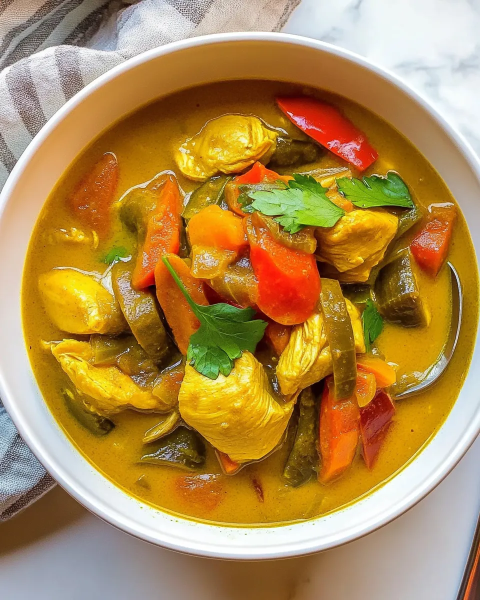 Homemade Chicken Yellow Curry Soup photo