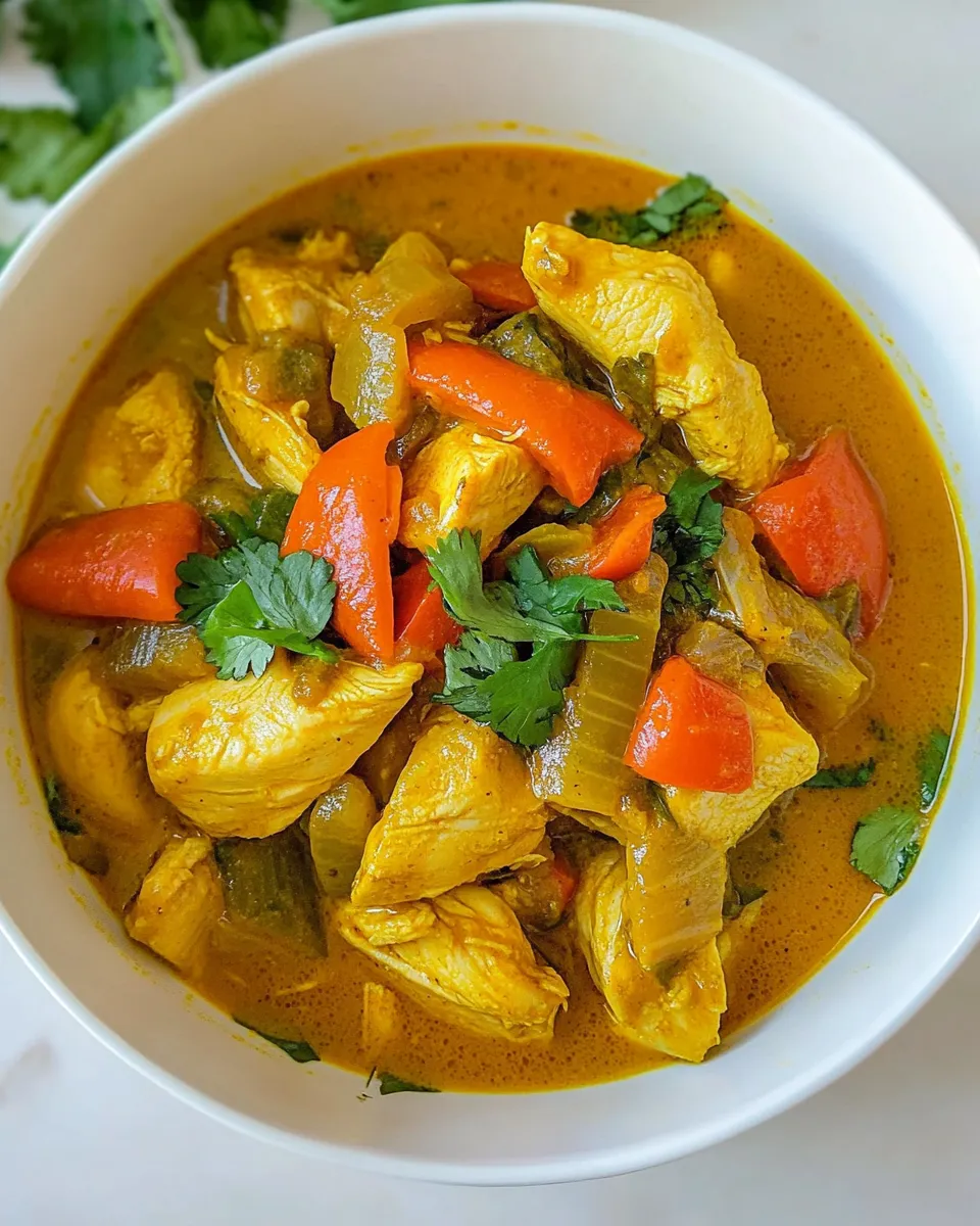 Easy Chicken Yellow Curry Soup recipe photo