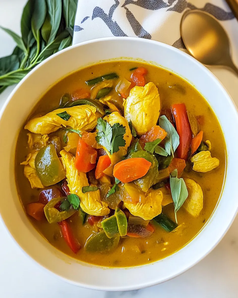 Delicious Chicken Yellow Curry Soup dish photo