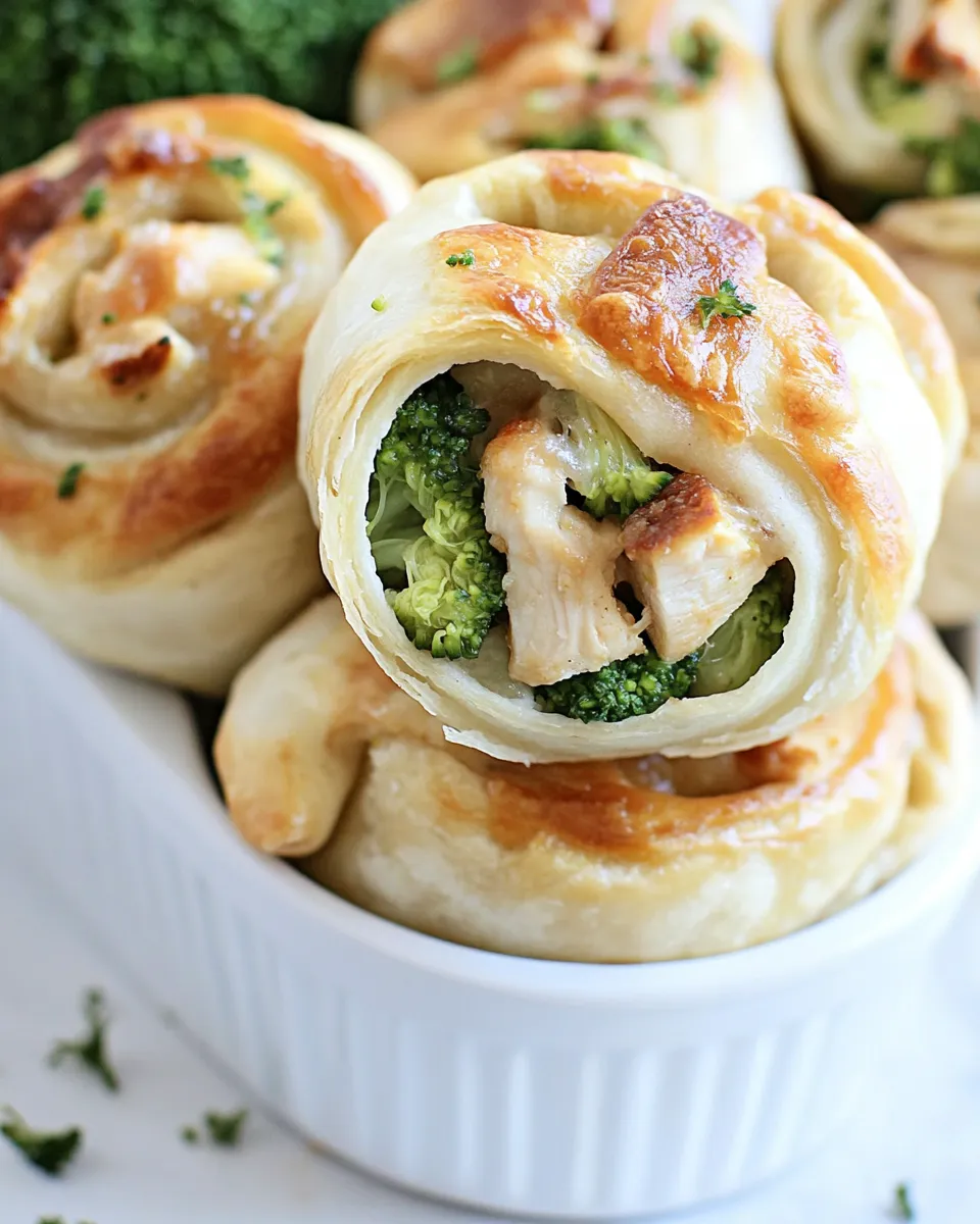 Easy Chicken and Broccoli Pinwheels recipe photo