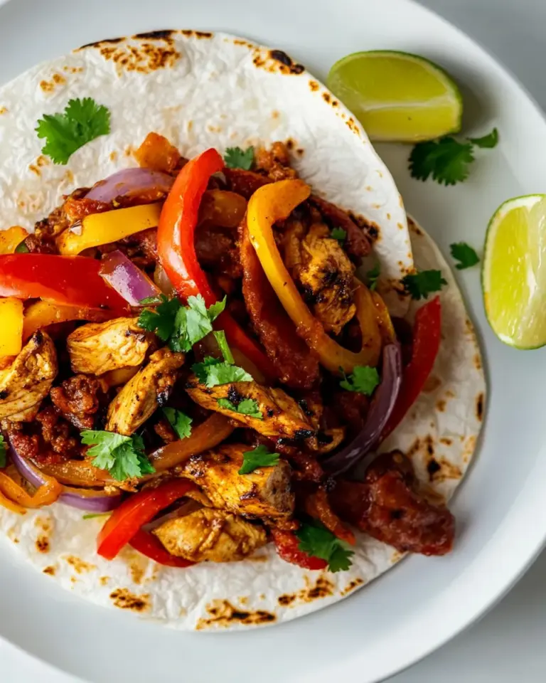 Homemade Chicken and Chorizo Fajitas photo