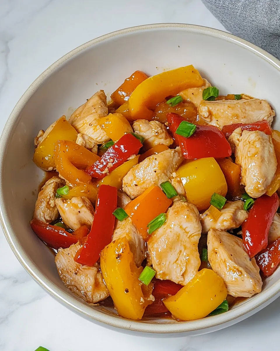Delicious Chicken and Pepper Stir-Fry plate image