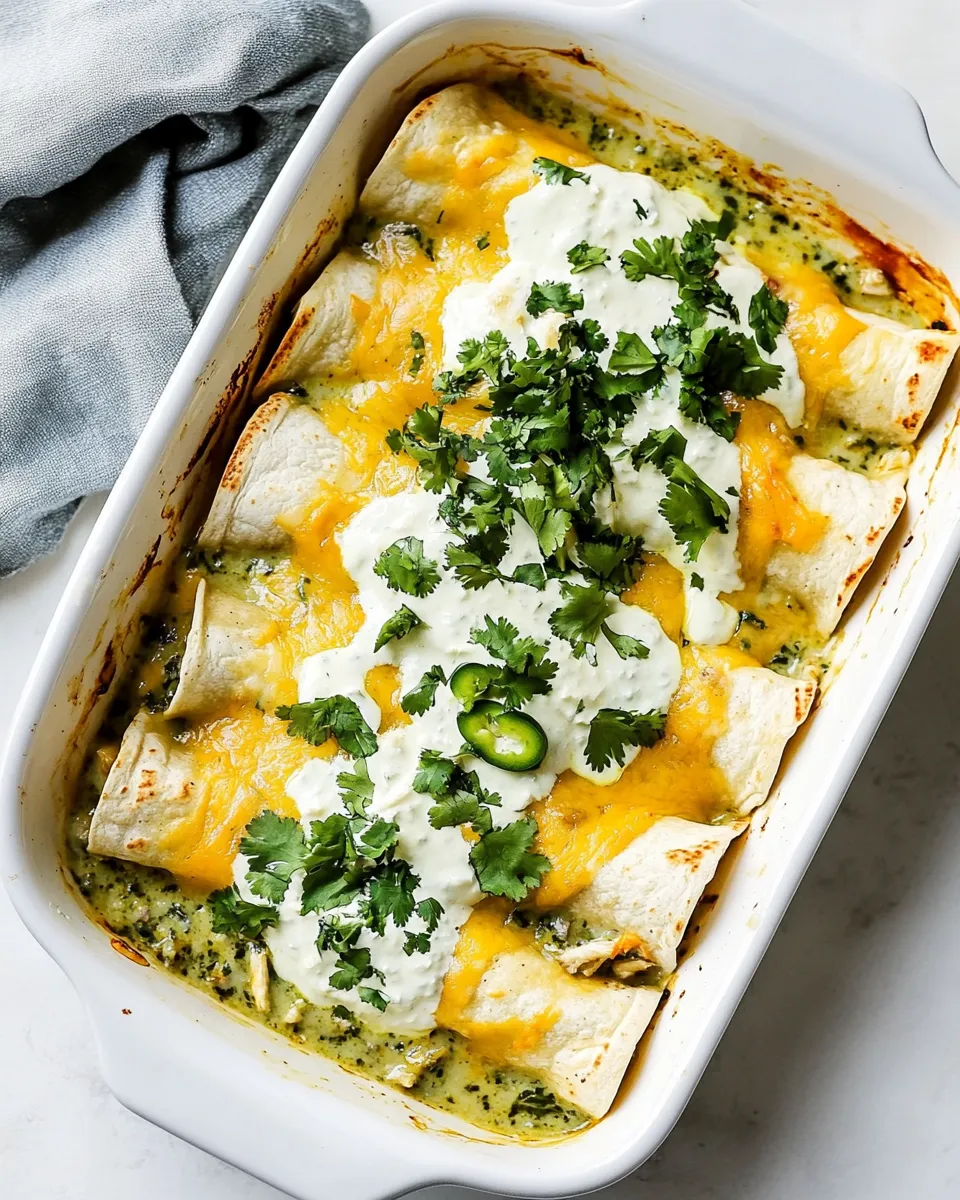 Easy Chicken and White Bean Enchiladas with Creamy Salsa Verde recipe photo