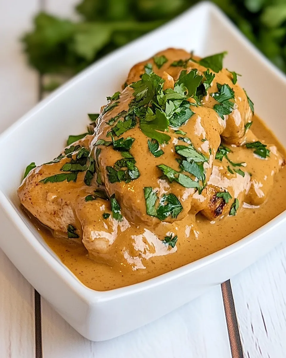 delicious Chicken with Peanut Sauce shot