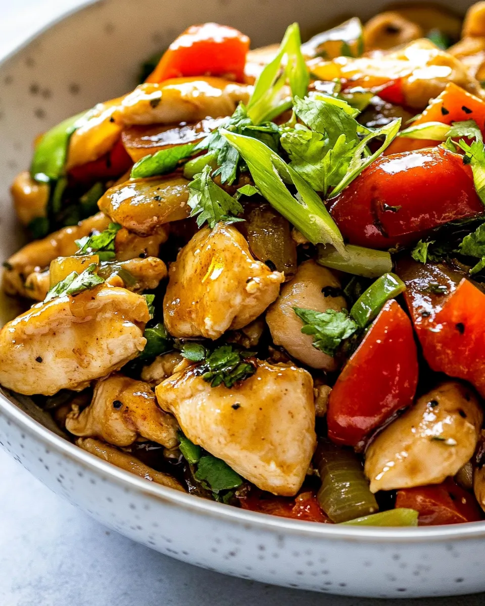 Delicious Cilantro Chicken Stir Fry shot