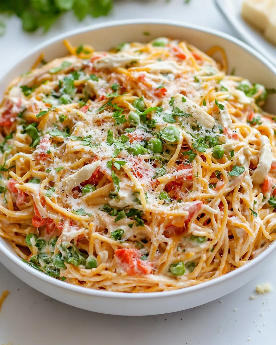 Homemade Creamy Chicken Spaghetti photo