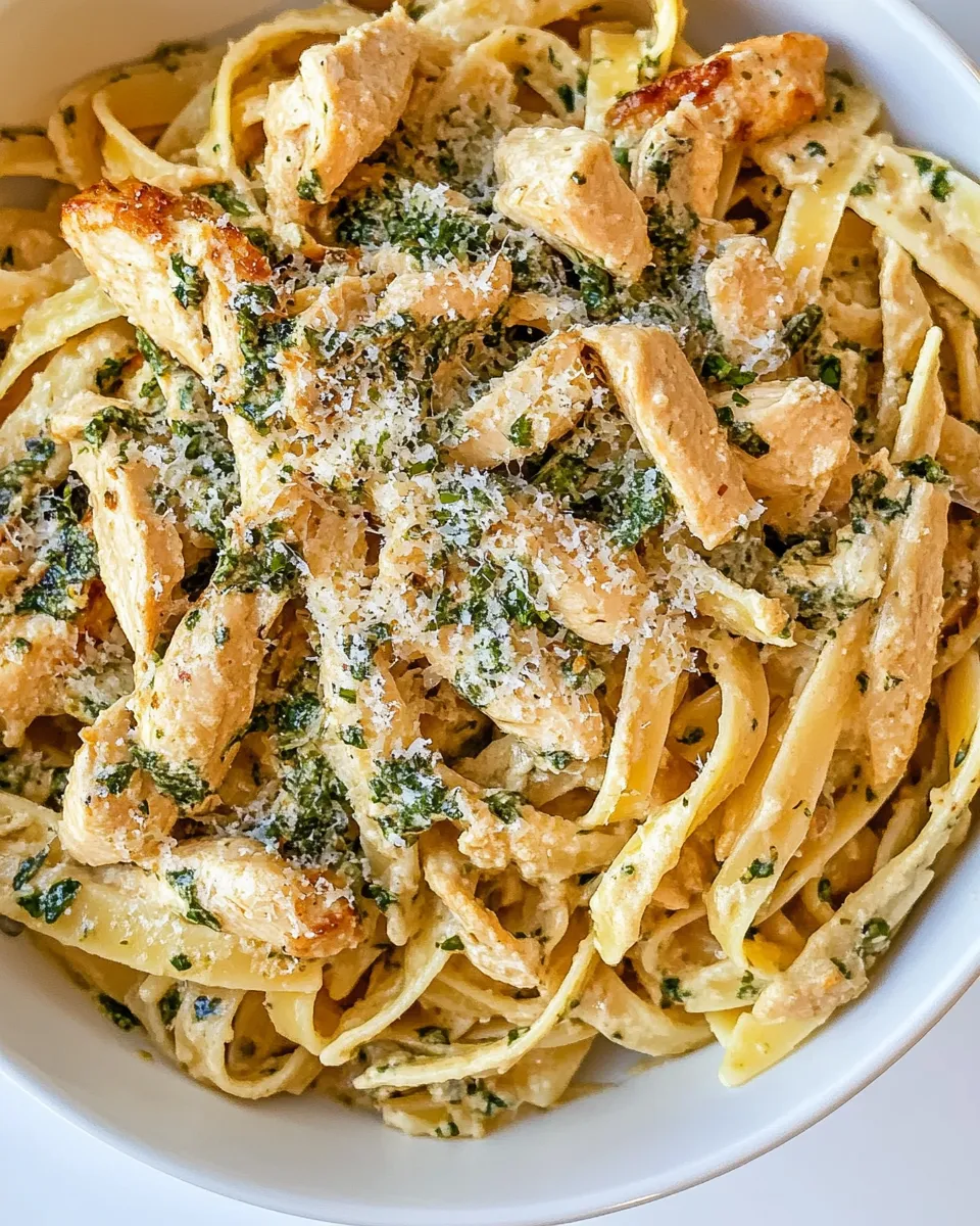 Delicious Creamy Garlic Chicken Pasta plate image