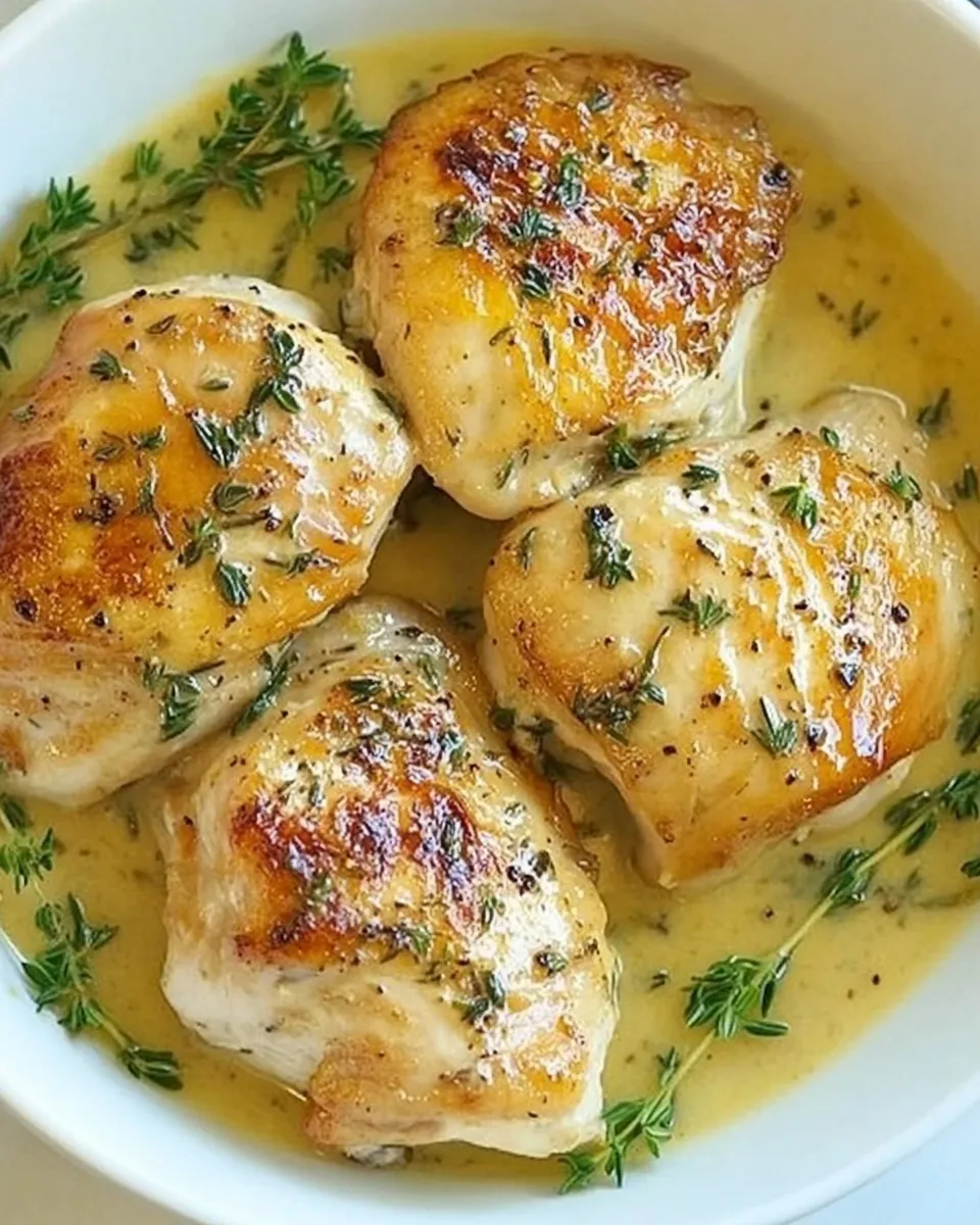 Delicious Creamy Garlic Thyme Chicken shot