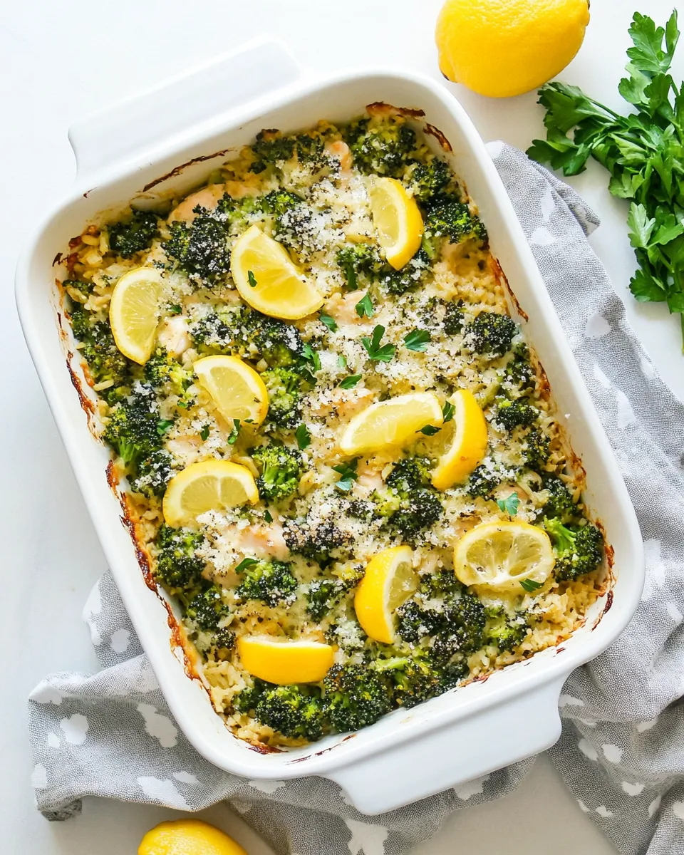 Homemade Creamy Lemon Chicken, Broccoli and Rice Casserole photo