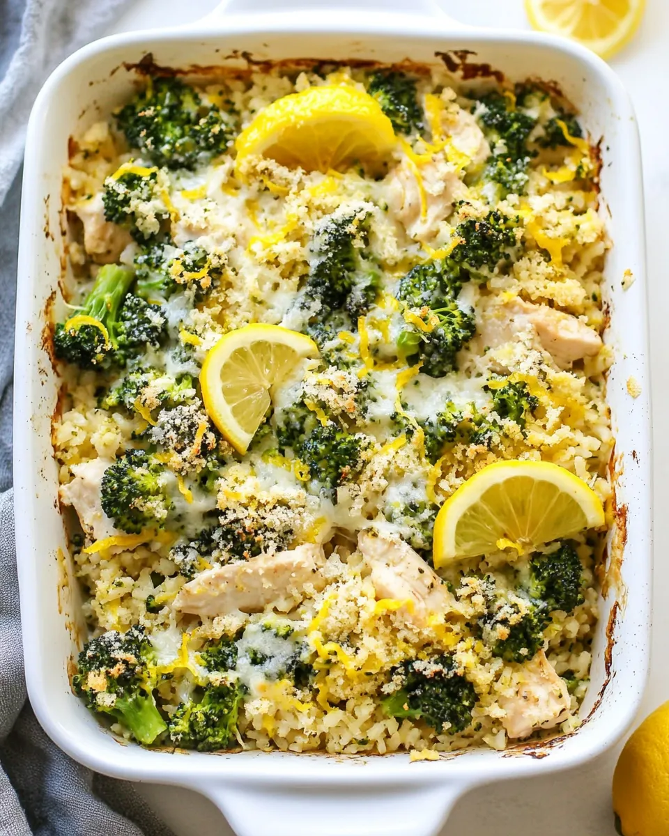 Delicious Creamy Lemon Chicken, Broccoli and Rice Casserole recipe image