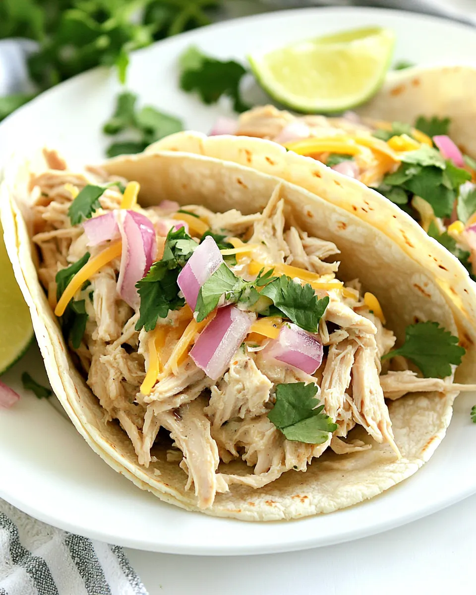 Delicious Creamy Slow Cooker Chicken Tacos dish photo
