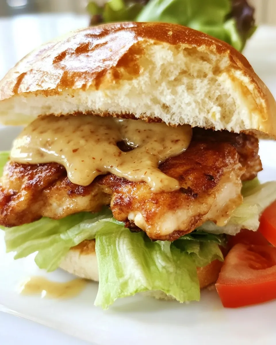 Delicious Creole Honey Mustard Chicken Sandwich plate image