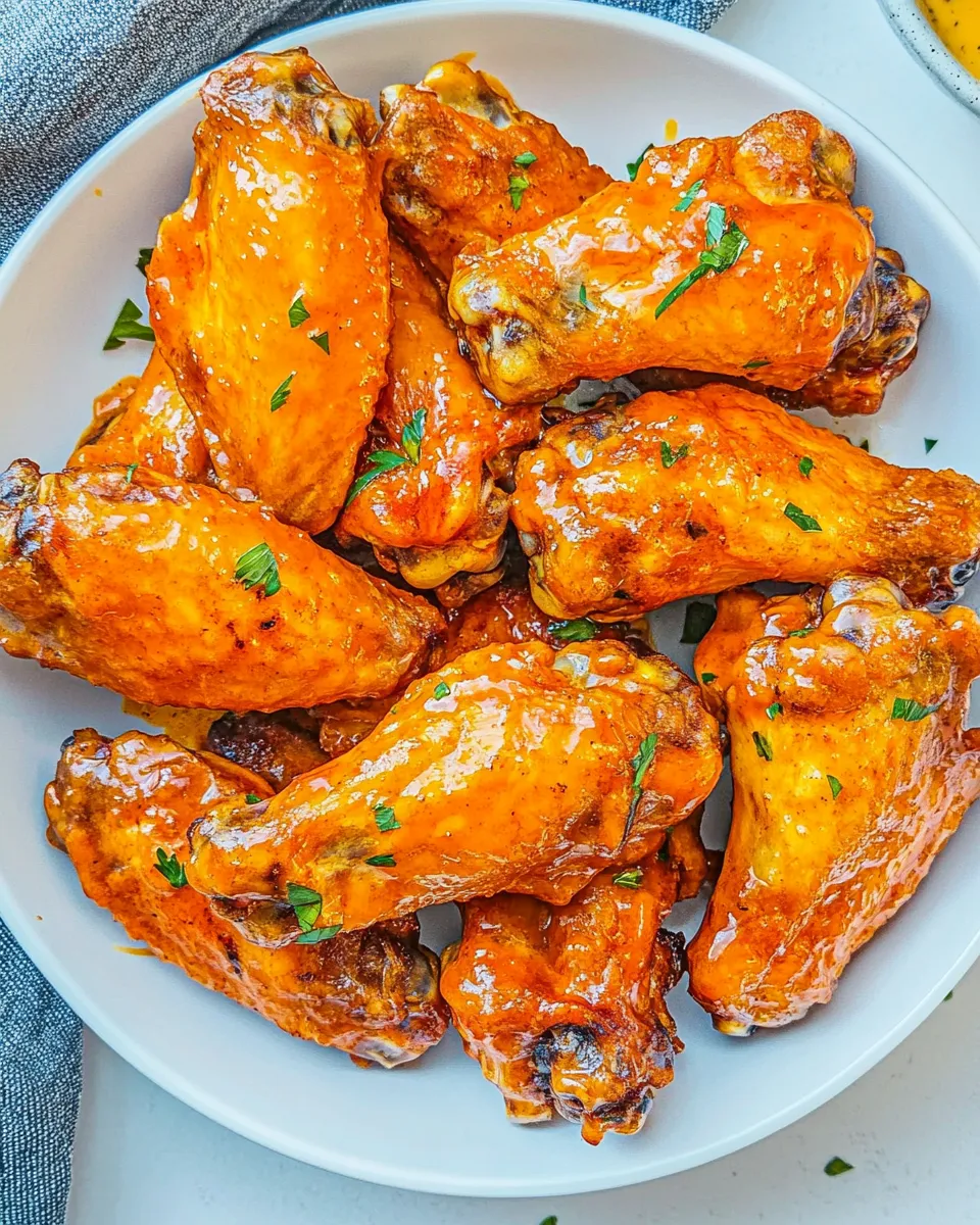 Delicious Crispy Air Fryer Chicken Wings plate image