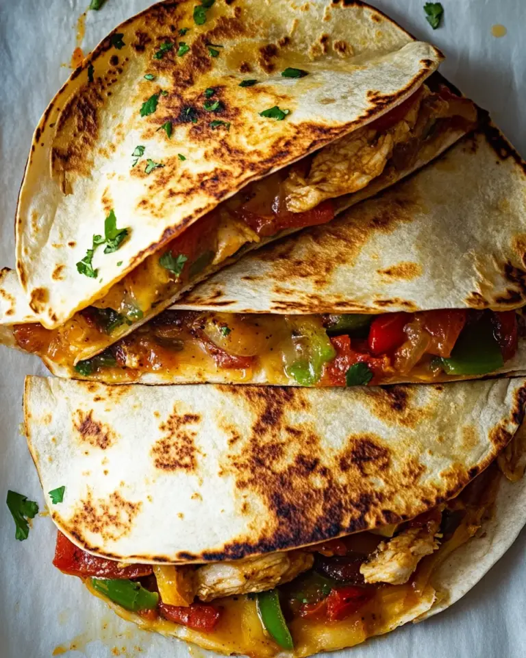 Homemade Crispy Baked Chicken Fajita Quesadillas photo