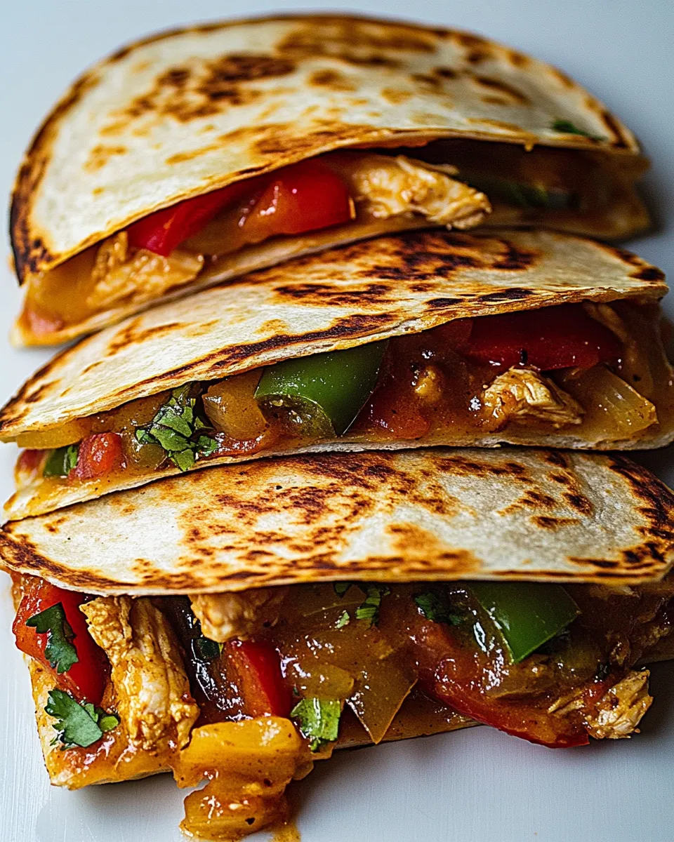 Easy Crispy Baked Chicken Fajita Quesadillas recipe image