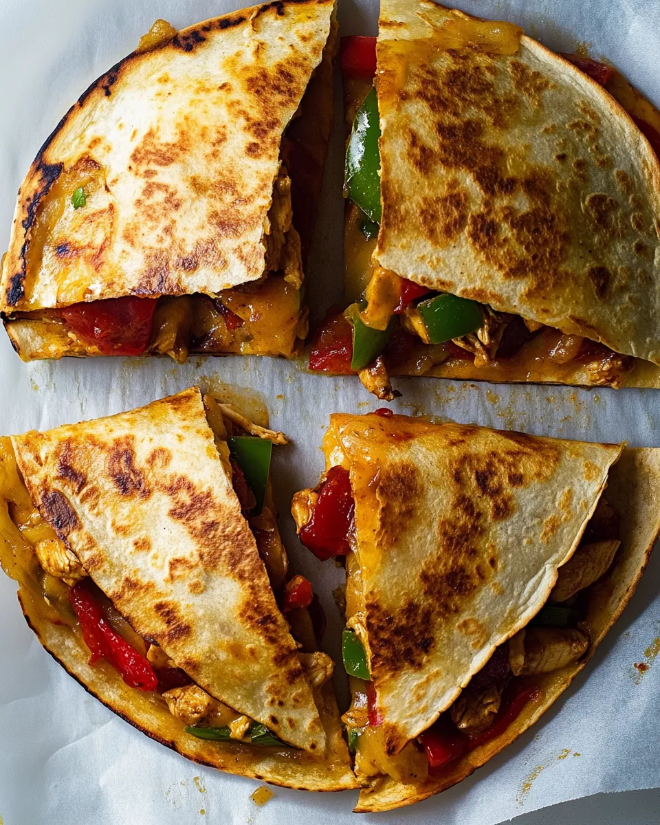 Delicious Crispy Baked Chicken Fajita Quesadillas dish photo