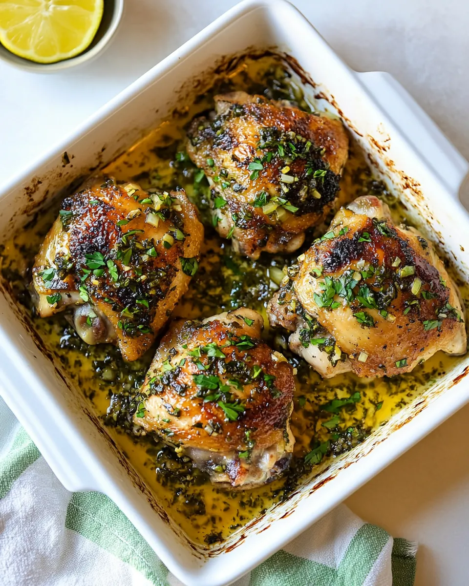 Easy Crispy Garlic Butter Baked Chicken Thighs recipe photo