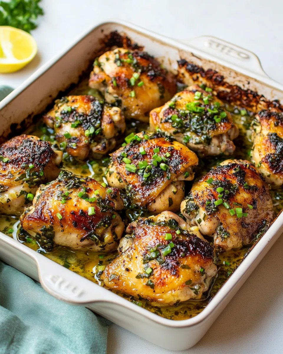 Delicious Crispy Garlic Butter Baked Chicken Thighs dish photo